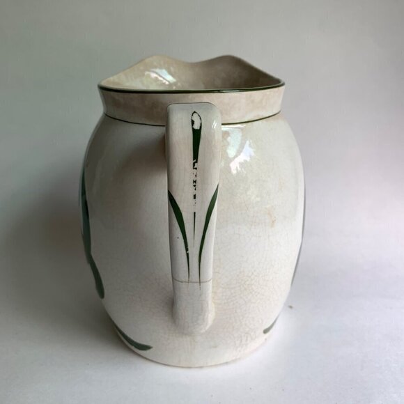 Vintage Steubenville Hand Painted Blue Tulip Pitcher - Picture 2 of 6